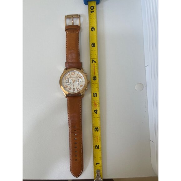 Michael Kors Womens Chronograph Watch MK-2283 Rose Gold & Tan Leather - Picture 7 of 10